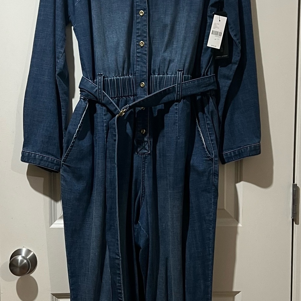 Lane Bryant Dark Blue Denim Jumpsuit